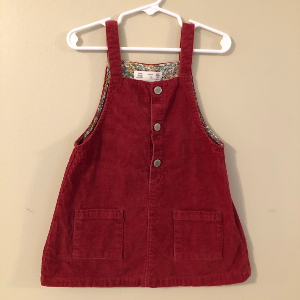 Pinafore cord dress